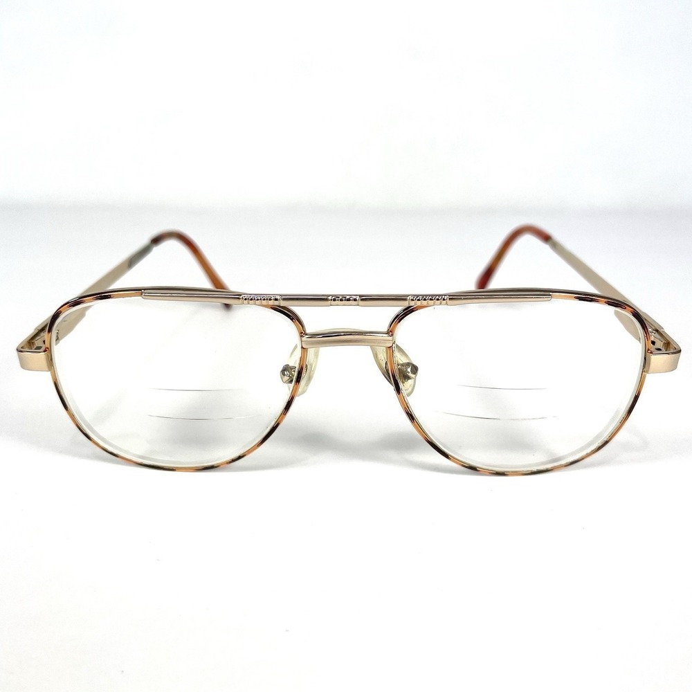 Vintage Aviator Eyeglass Frames Gold Tone Tortoise 52-16-140